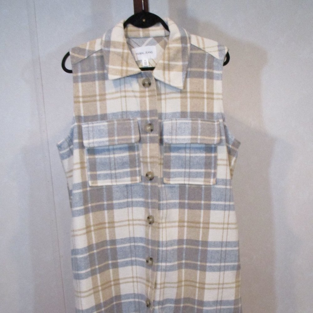 Tribal Jeans thick flannel coat vest